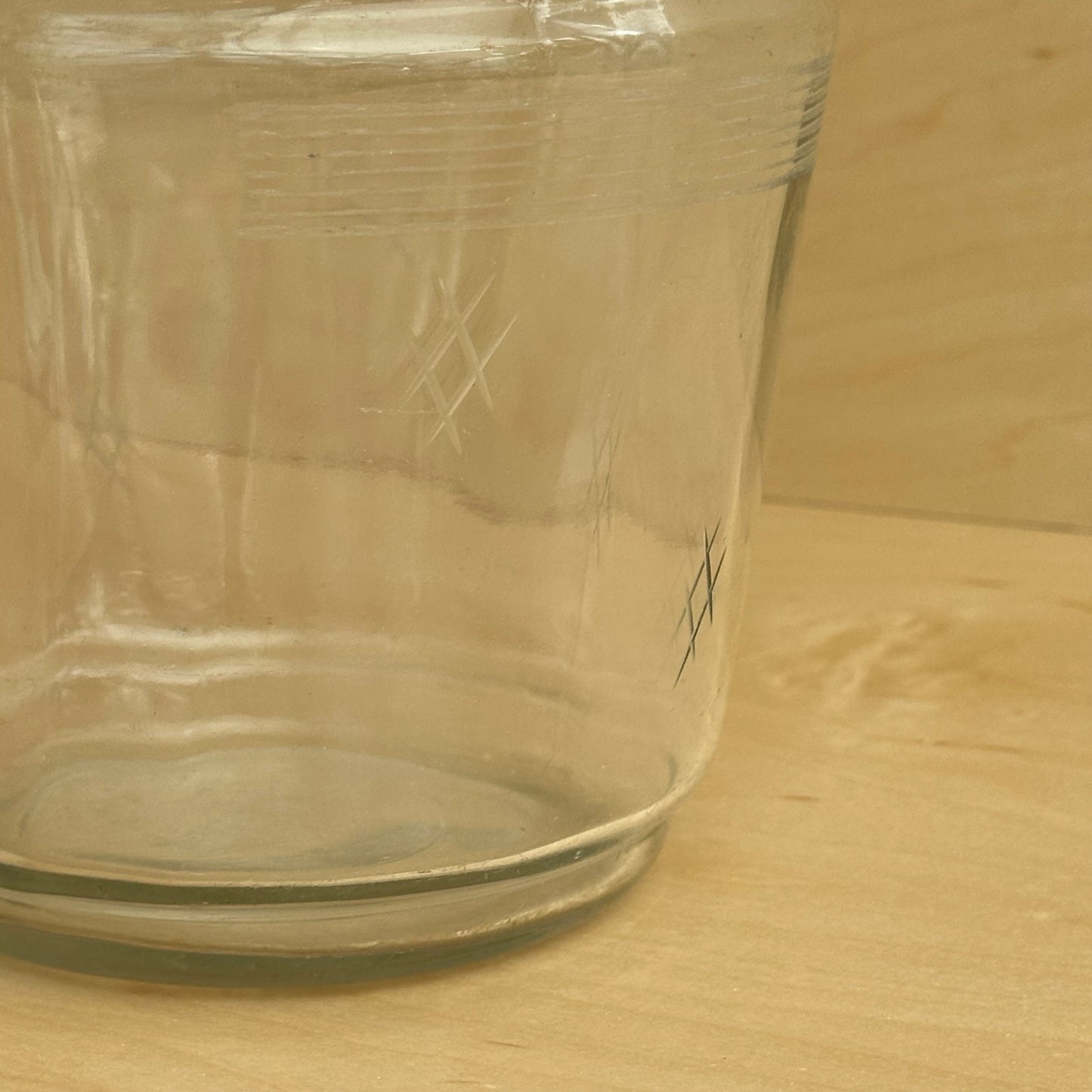 Vintage Glass Pitcher with Etched Detail