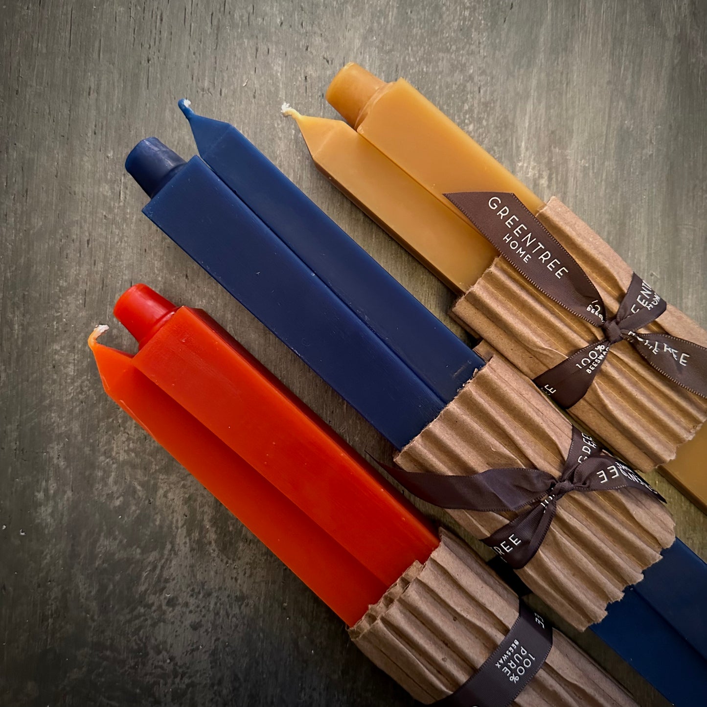 NATURAL Beeswax tapers SQ 16"