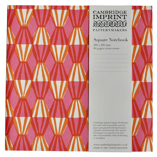 Hardback Notebook Threadwork Bright Pink and Orange