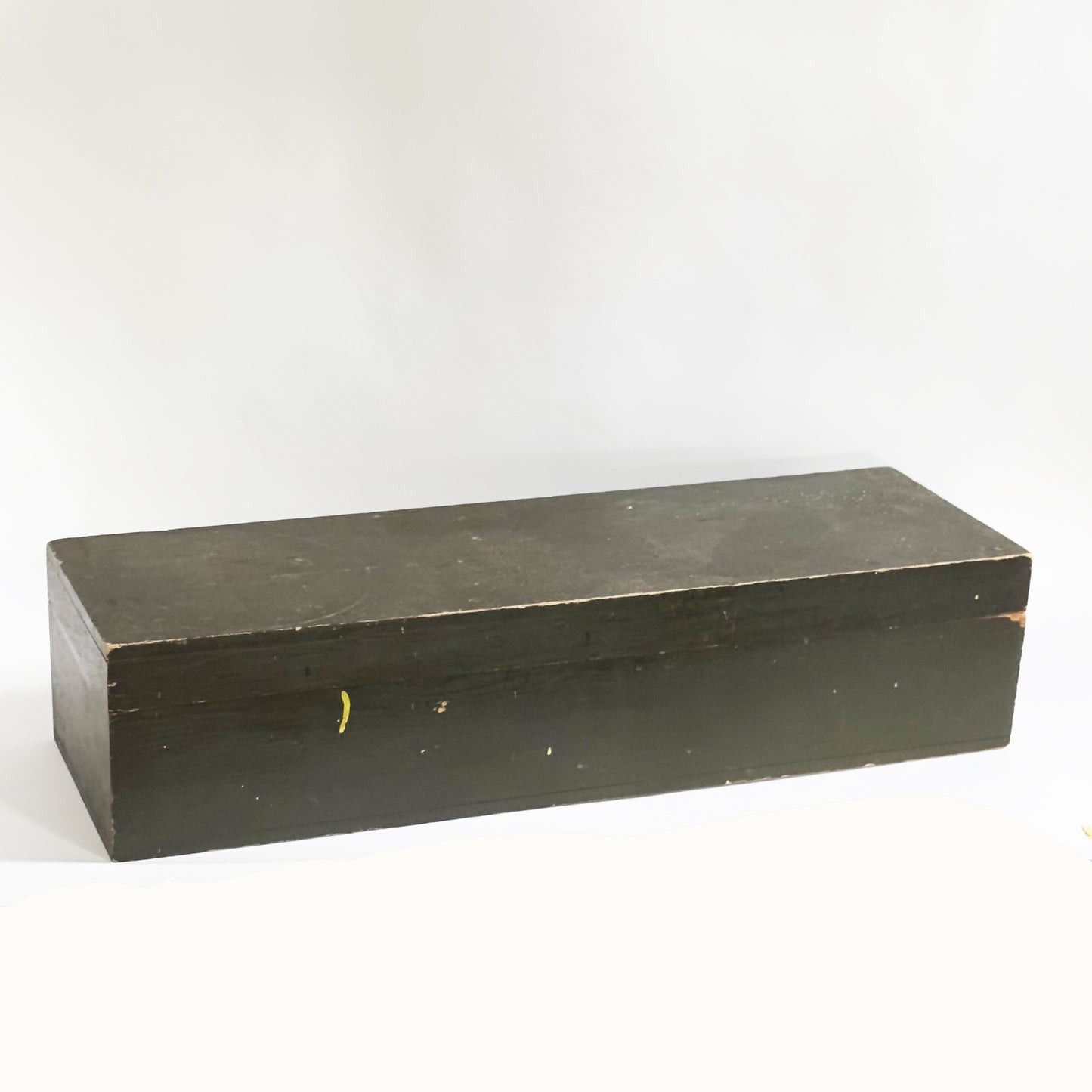 Green wooden box with lid
