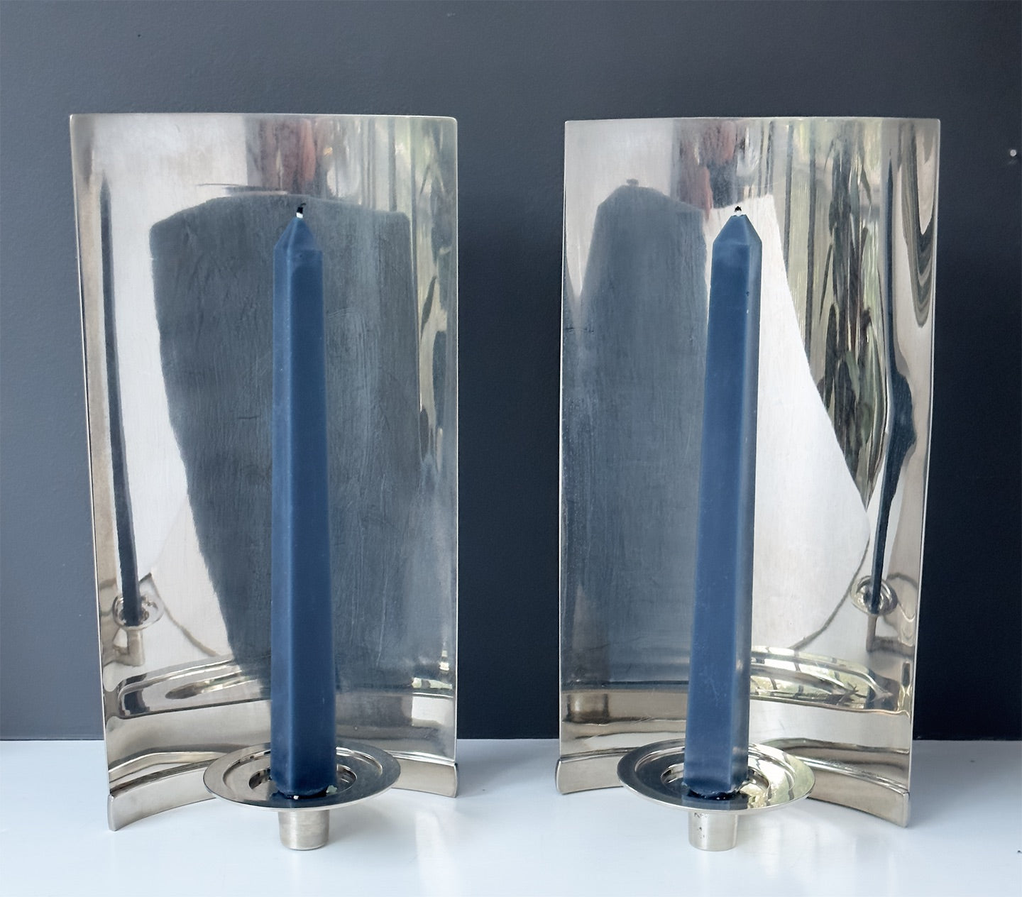 Pair of Chrome Wall Sconces