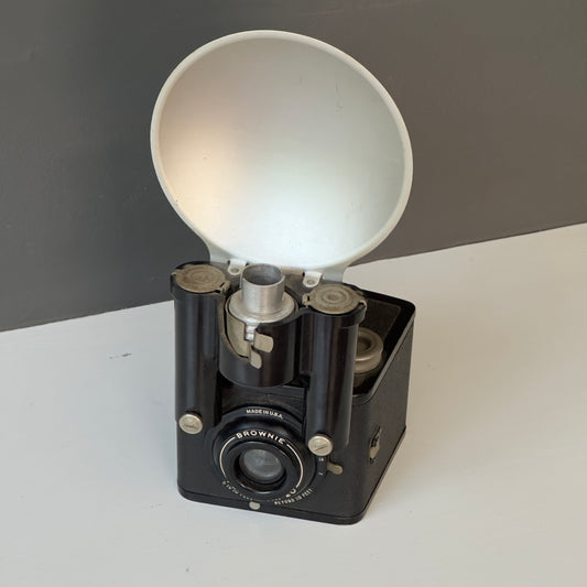 Vintage Art Deco Brownie Camera with Flash