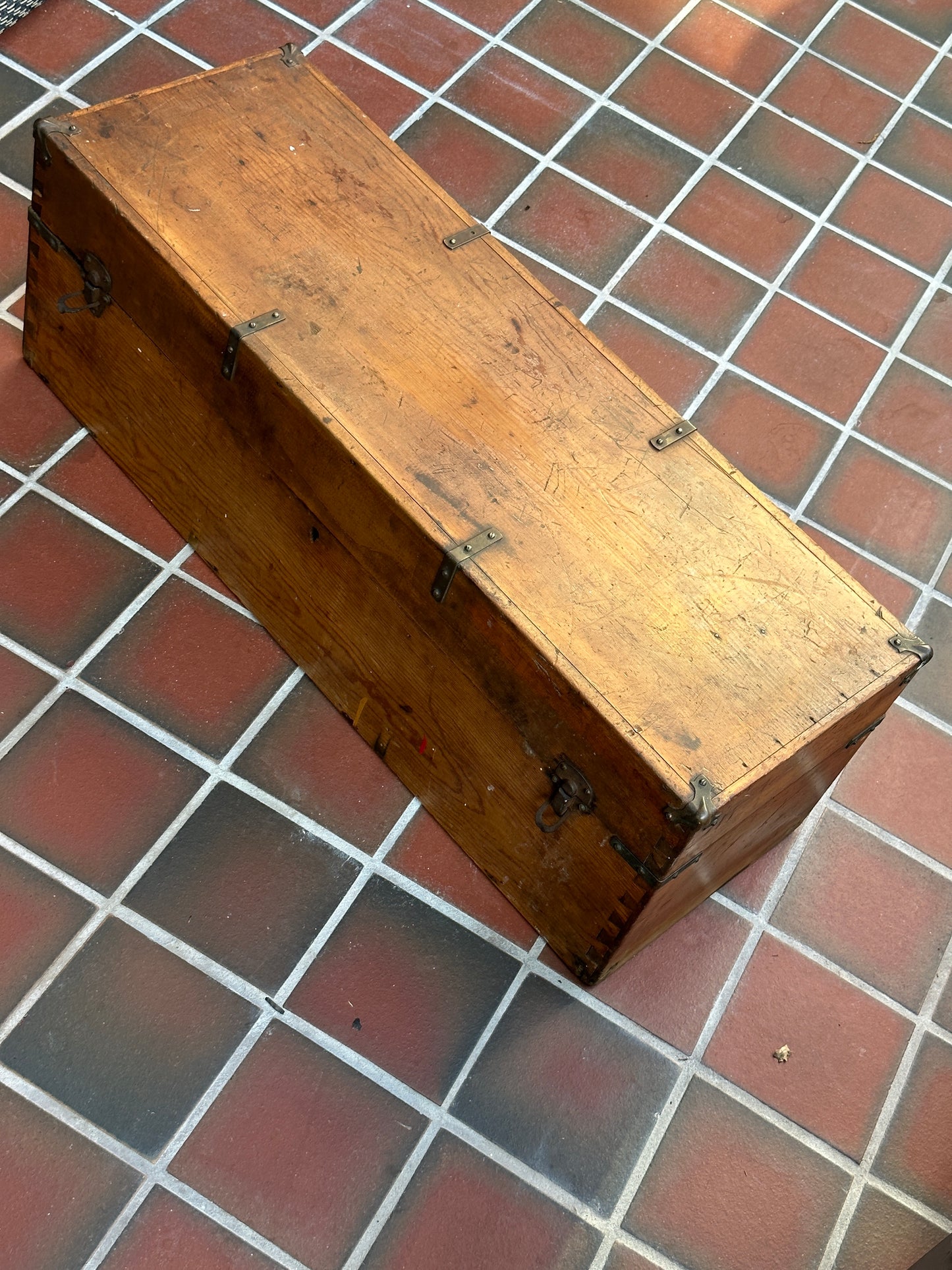 Natural wood tool chest