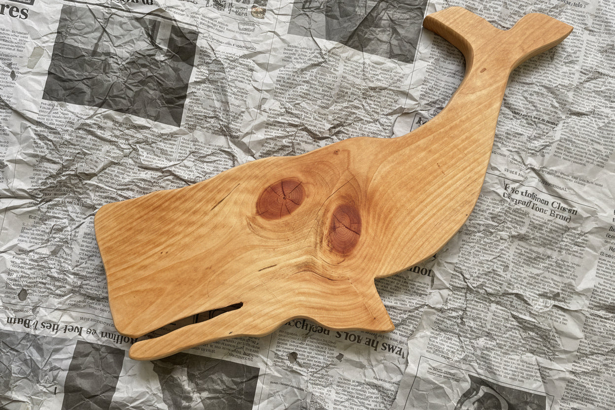 Whale Shaped Charcuterie Board in Soft Maple