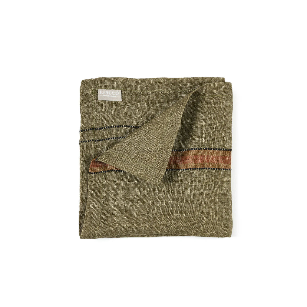 Libeco Belgian Linen Marie Napkin Green Stripe