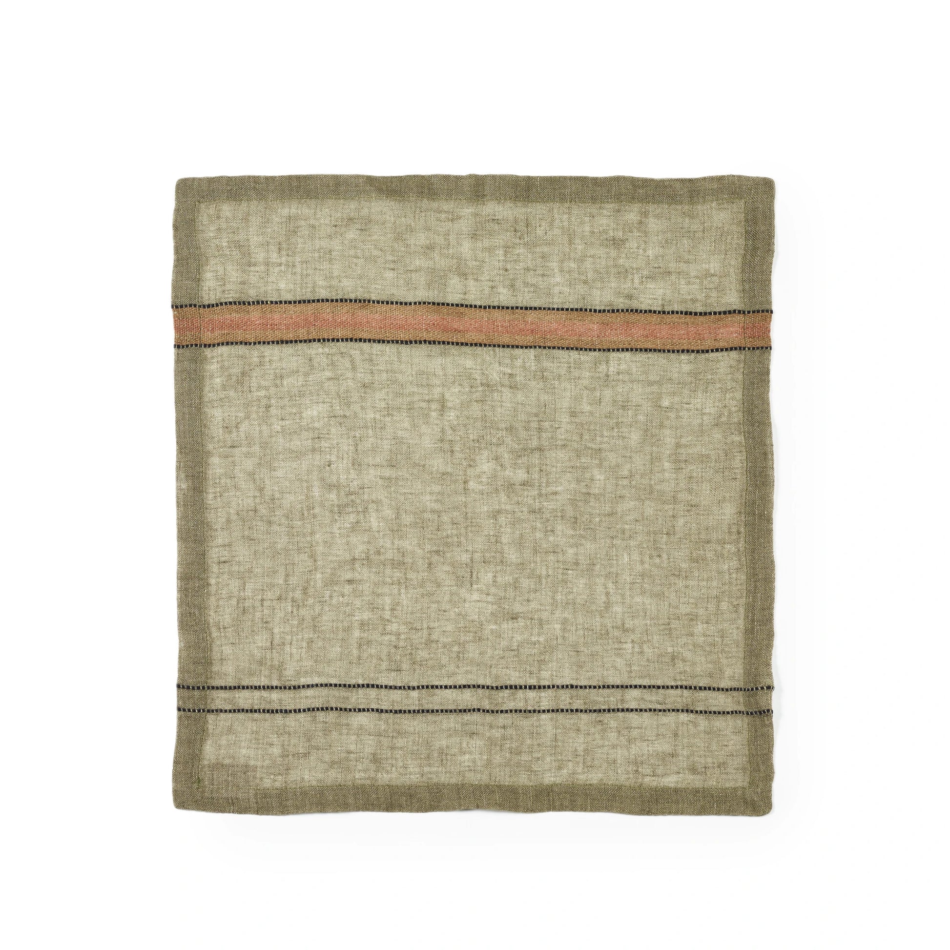 Libeco Belgian Linen Marie Napkin Green Stripe