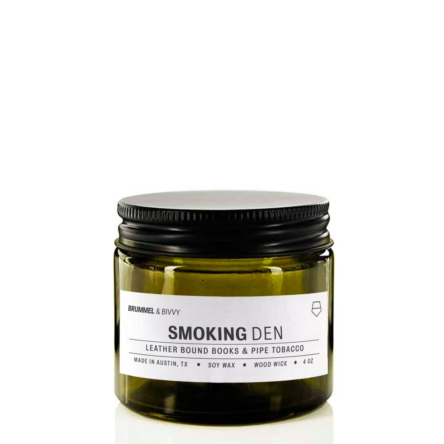 Scented candle by Brummel and Bivvy, 4 oz