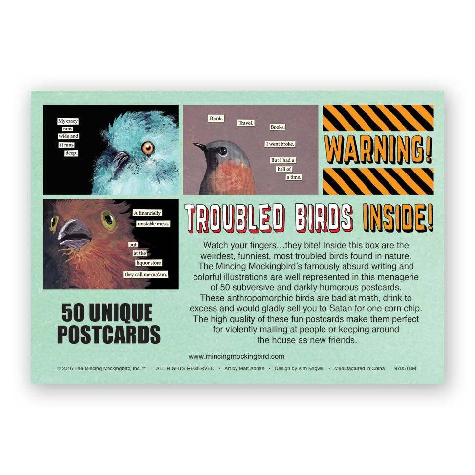 The Mincing Mockingbird - Troubled Birds Postcards - Box Set of 50