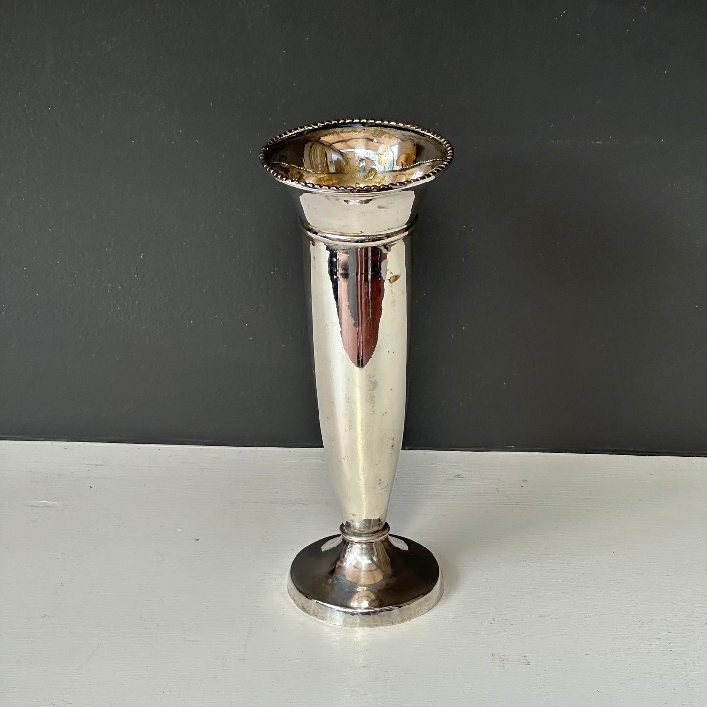 Silver plate vase