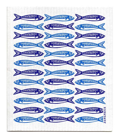 Jangneus - Swedish Dishcloth - Sardines - Blue
