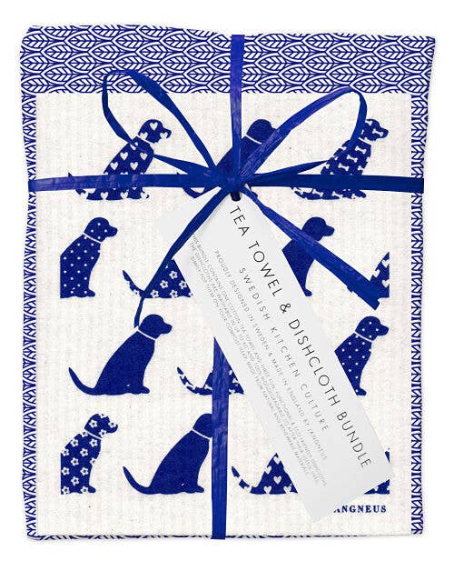 Jangneus - Bundle - Leaves with Dogs - Blue