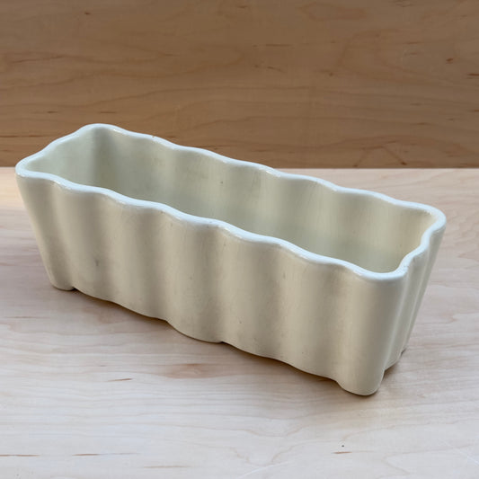 White Ceramic MCM Crackle Planter