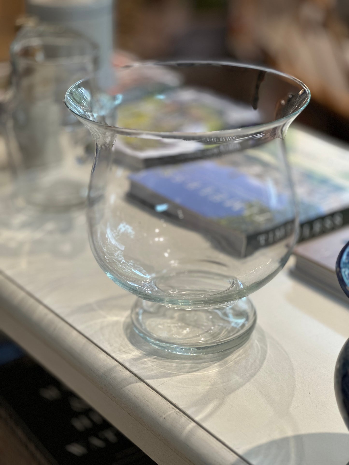 Large Glass Footed Bowl