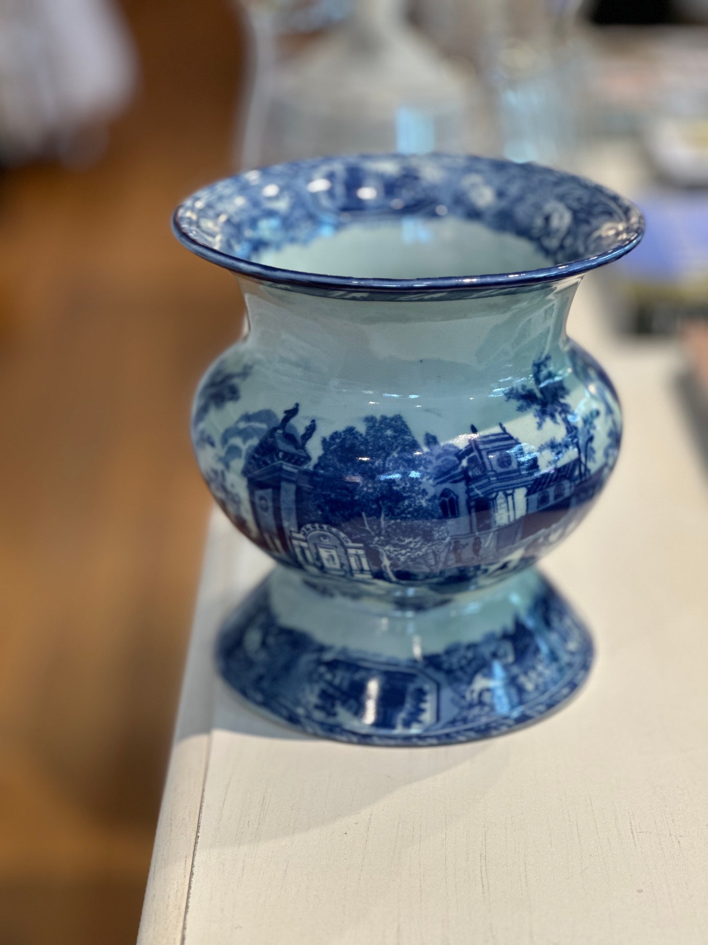 Blue and White Footed Bowl