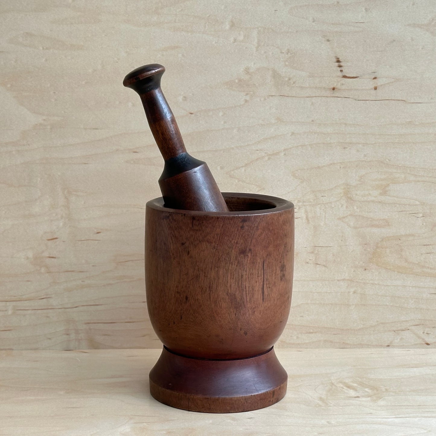 Vintage Wooden Mortar and Pestle