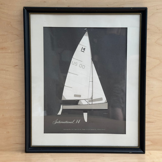 International 14 Vintage Sailboat Print