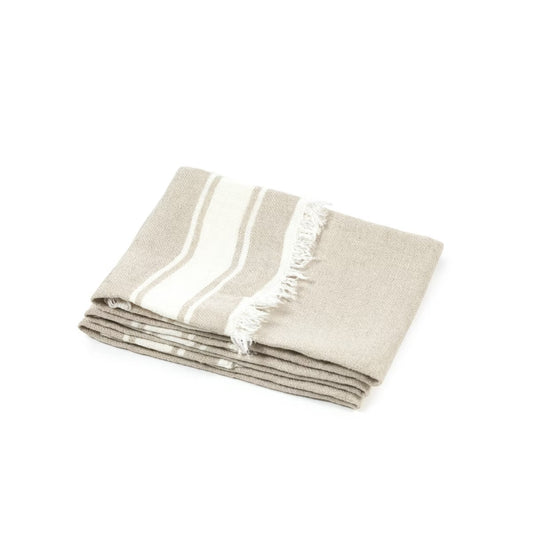 Libeco Belgian Guest Towel - Flax Stripe