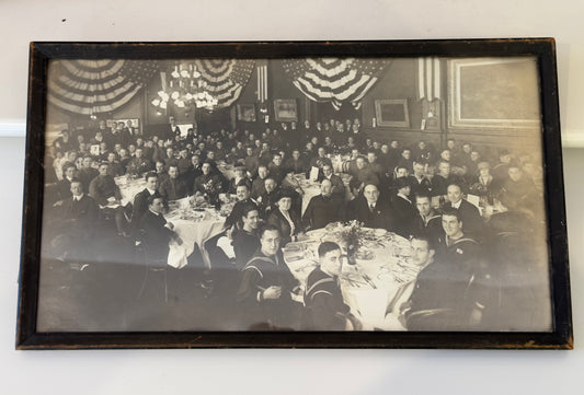 Vintage banquet panorama with sailors