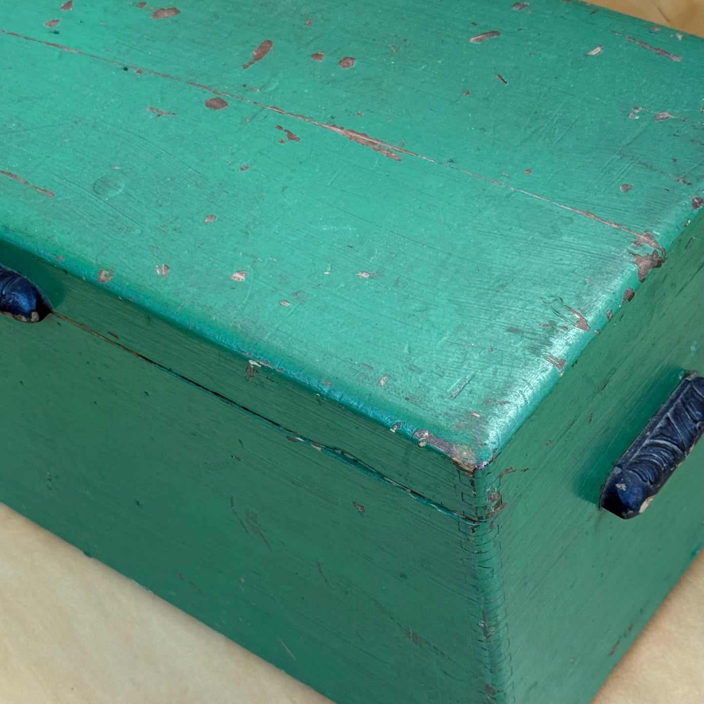 Vintage green box with black handles