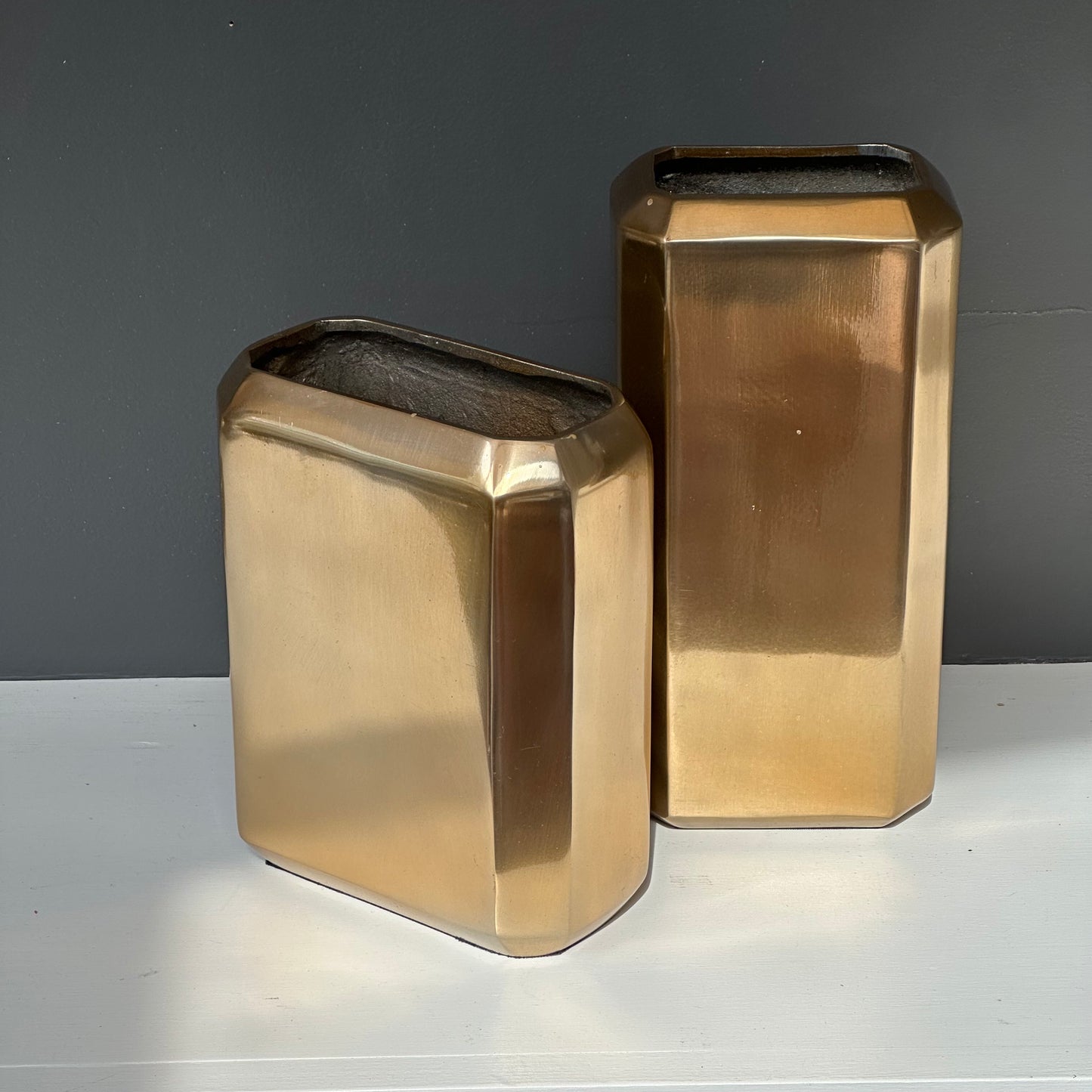 Pair of Brass Vases