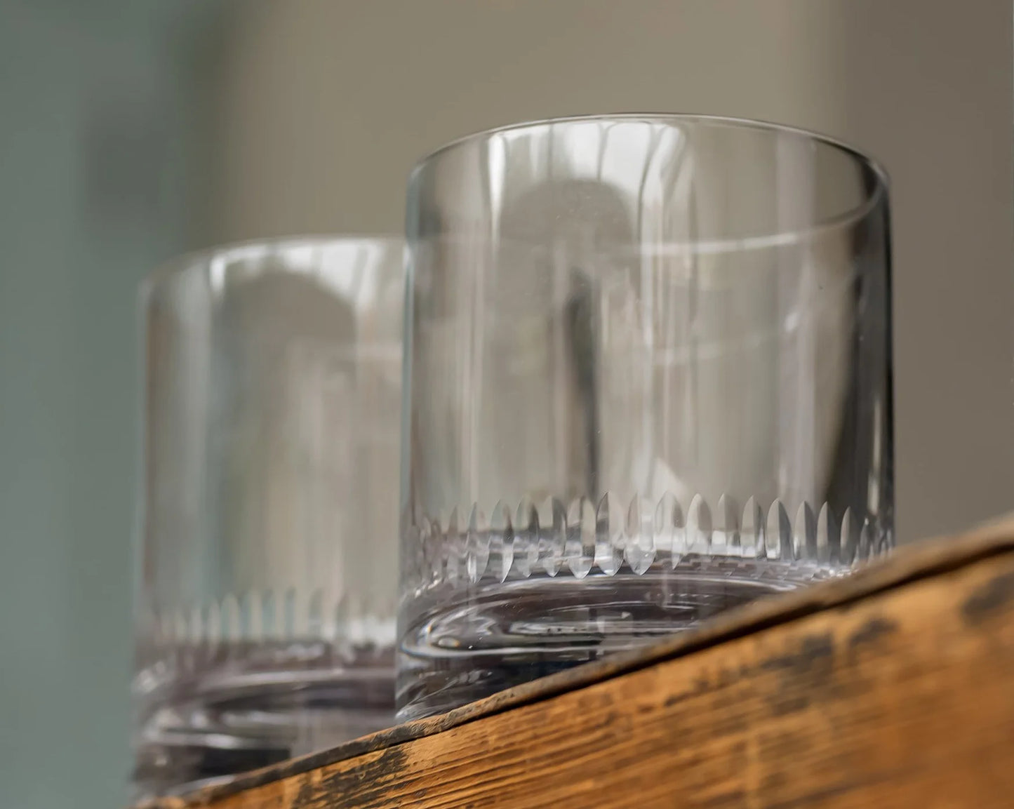 Crystal Whiskey Glasses with Spears Design
