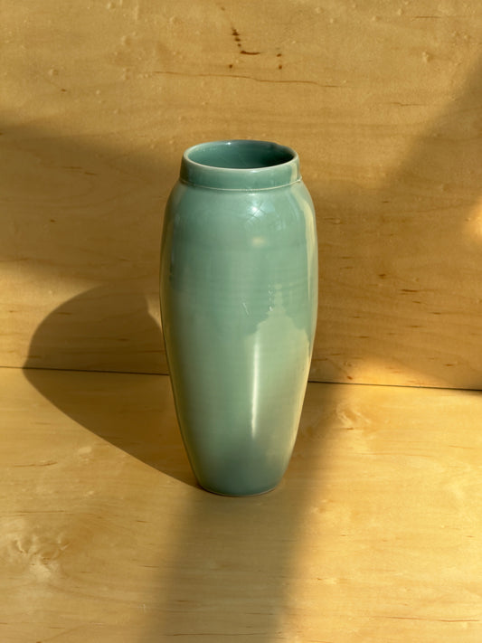 Tall celadon vase