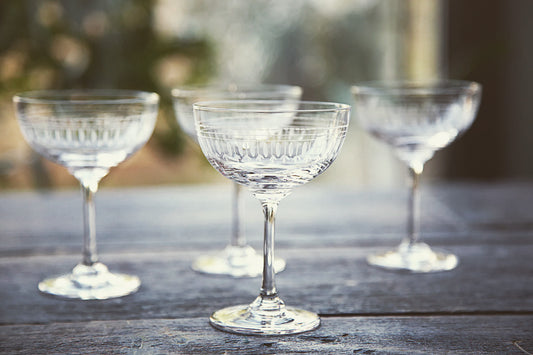 Crystal Champagne Saucers - Oval Design