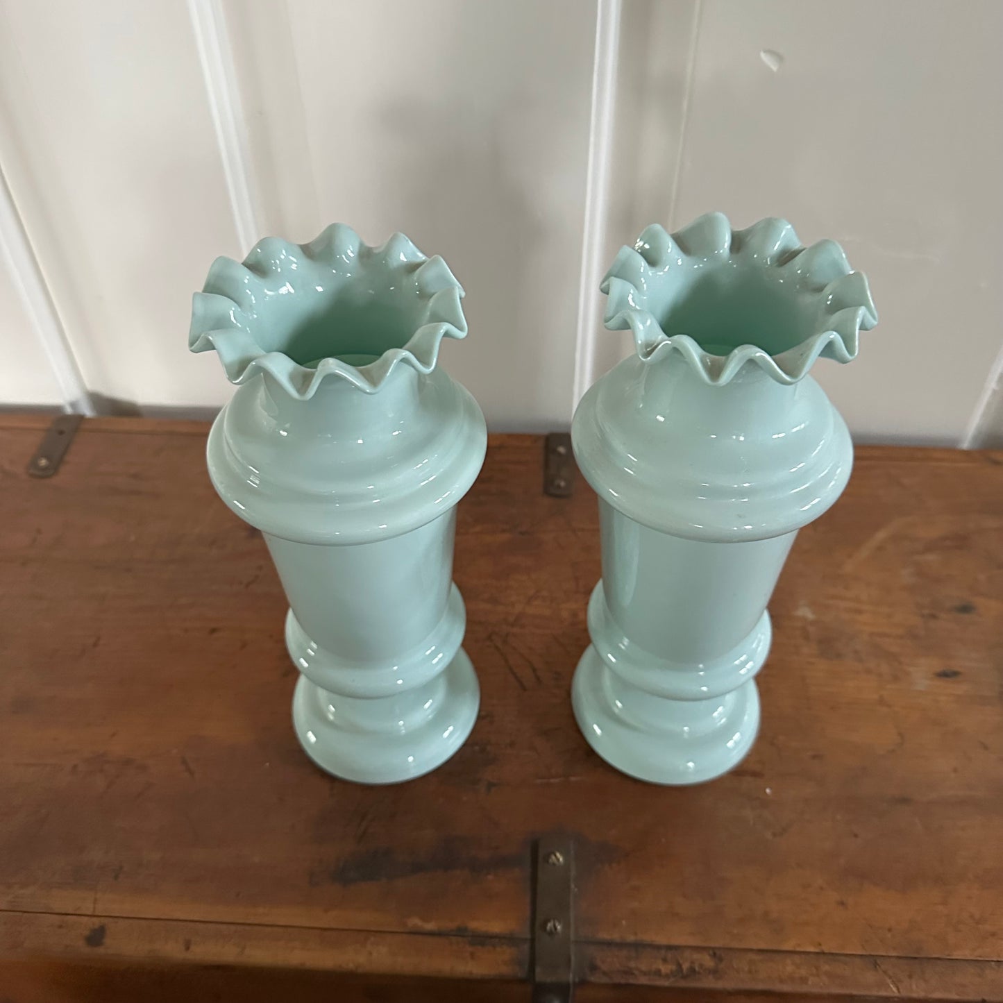 Pair Milk Glass vases