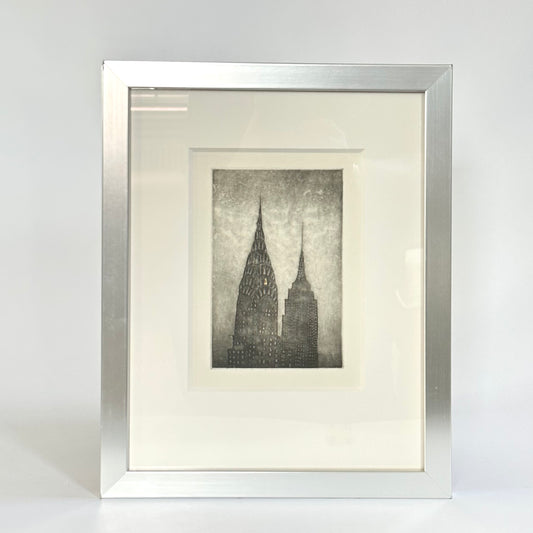 Empire State and Chrysler buildings - Etching